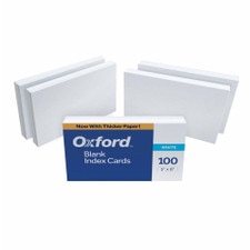 Oxford White Blank Index Cards 100ct
